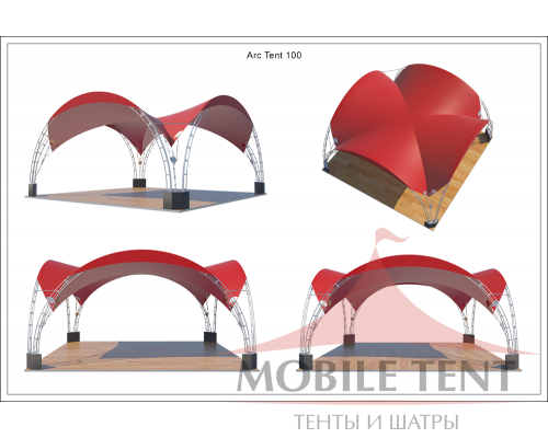 Арочный шатёр 10х10 — 100 м² Схема 5