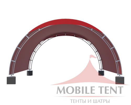 Арочный шатёр 16х16 — 256 м² (B) Схема 1